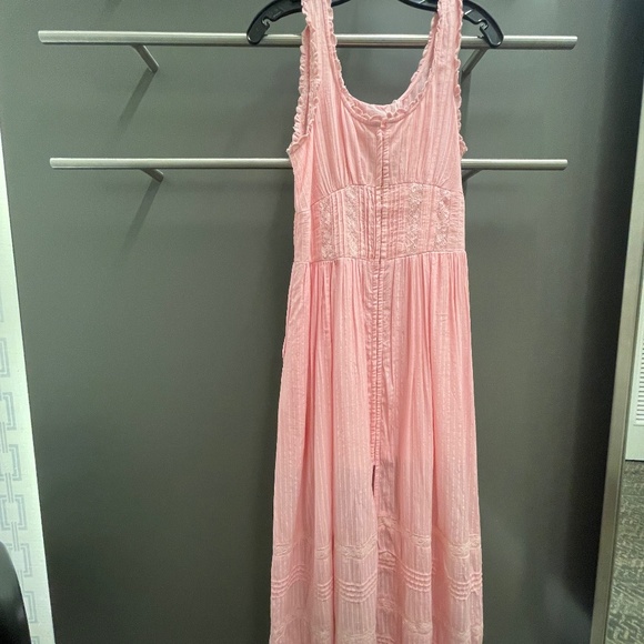 LoveShackFancy Cherry Pink Santelle Dress New With Tags Size 6 - Picture 1 of 16